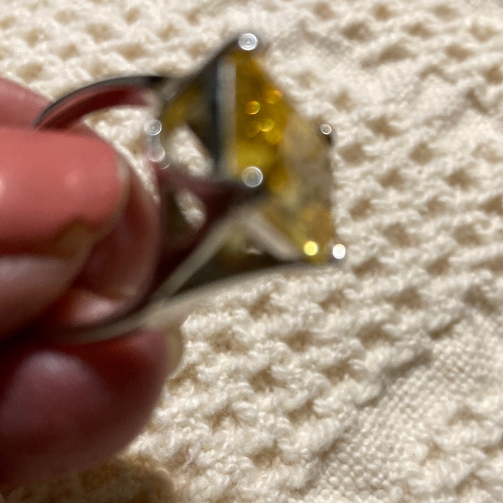 Yellow Crystal Cocktail Ring - Women's Jewelry